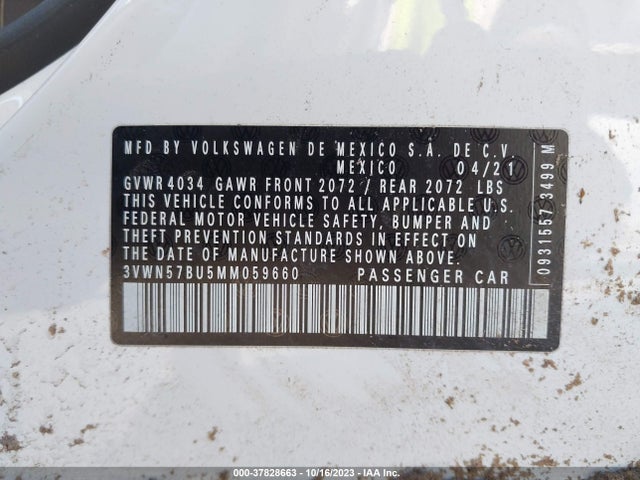 3VWN57BU5MM059660 Volkswagen Jetta S/r-line