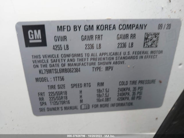 Chevrolet Trailblazer Rs 2021 KL79MTSL6MB062384 Image 9