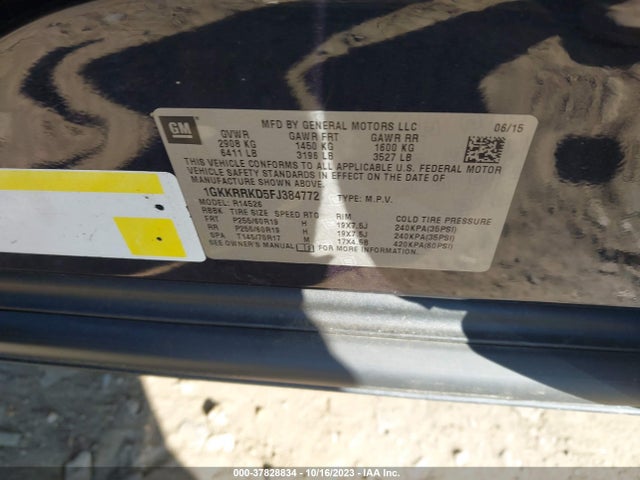 GMC Acadia Slt-1 2015 1GKKRRKD5FJ384772 Image 9