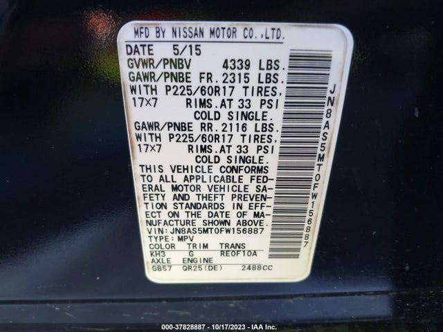 Nissan Rogue Select S 2015 JN8AS5MT0FW156887 Image 9
