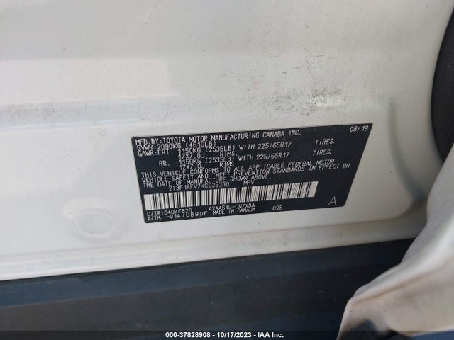 2019 TOYOTA RAV4 LE VIN: 2T3F1RFV7KC039330