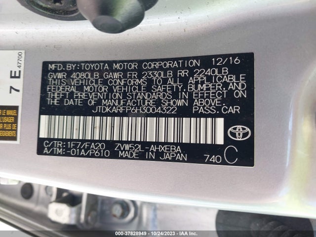 Toyota Prius Prime Plus/premium/advanced 2017 JTDKARFP6H3004322 Image 9