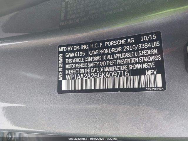 WP1AA2A26GKA09716 Porsche Cayenne