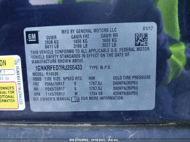 Chevrolet Traverse Ls 2017 1GNKRFED7HJ266433 Image 9