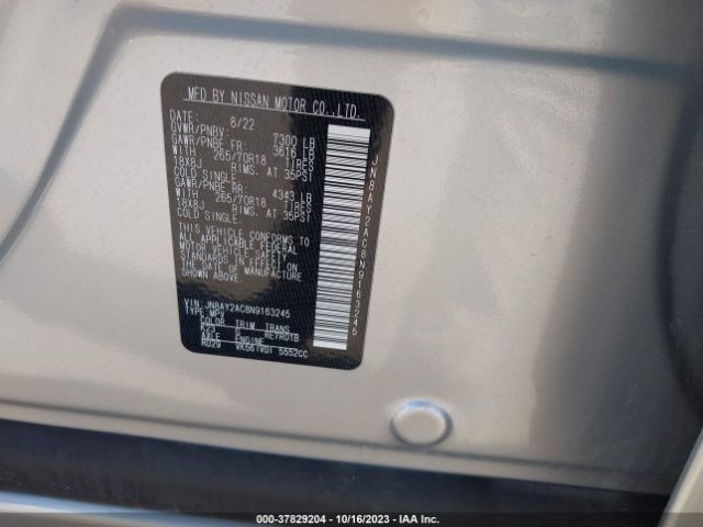 JN8AY2AC8N9163245 Nissan ARMADA SV
