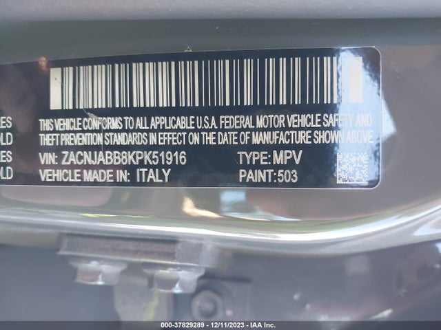 2019 JEEP RENEGADE LATITUDE FWD VIN: ZACNJABB8KPK51916