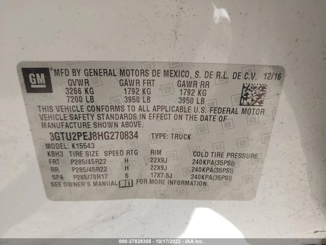 3GTU2PEJ8HG270834 GMC Sierra 1500 Denali