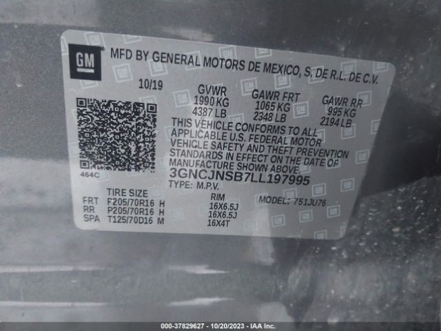 3GNCJNSB7LL197995 Chevrolet Trax Awd Ls
