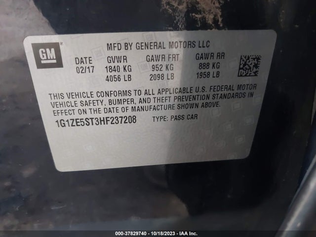 Chevrolet MALIBU LT 2017 1G1ZE5ST3HF237208 Image 9
