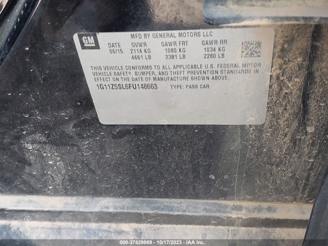Chevrolet IMPALA LS 2015 1G11Z5SL6FU148663 Image 9