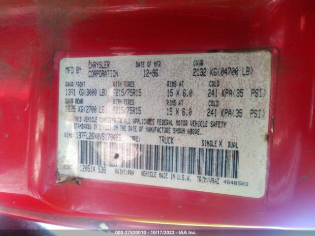 1997 DODGE DAKOTA 1B7FL26X0VS178486 Photo 8