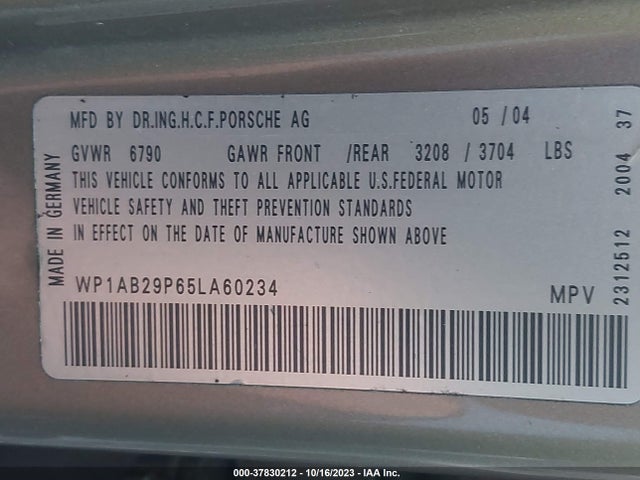 2005 PORSCHE CAYENNE WP1AB29P65LA60234 Photo 8