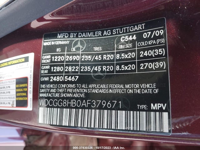 2010 MERCEDES-BENZ GLK-CLASS GLK 350 VIN: WDCGG8HB0AF379671