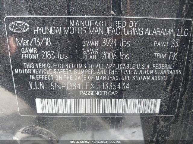 Hyundai Elantra Value Edition 2018 5NPD84LFXJH335434 Image 9