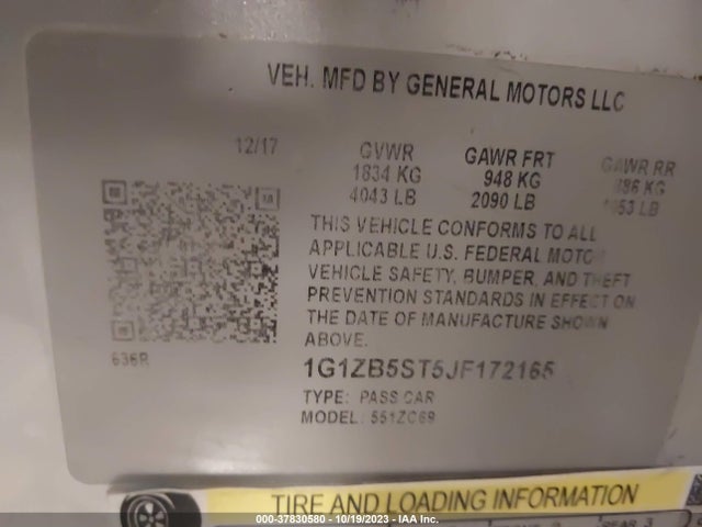 Chevrolet Malibu 1ls 2018 1G1ZB5ST5JF172165 Image 9