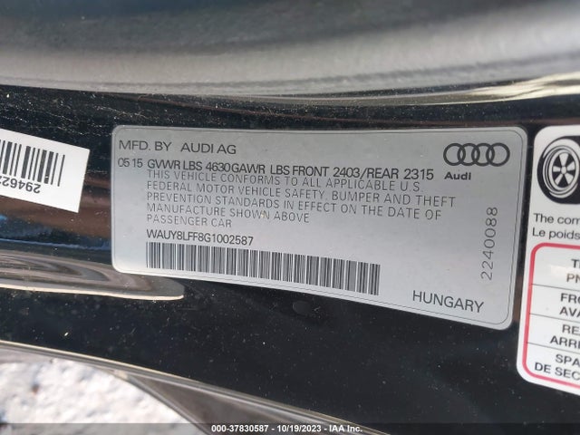 WAUY8LFF8G1002587 Audi A3 2.0t Premium Plus