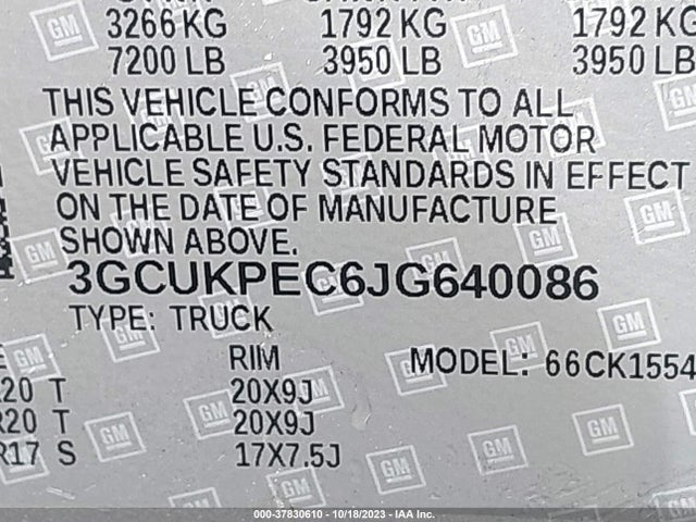Chevrolet Silverado 1500 Custom 2018 3GCUKPEC6JG640086 Image 9