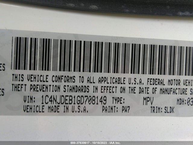 1C4NJDEB1GD708149 Jeep Compass High Altitude Edition