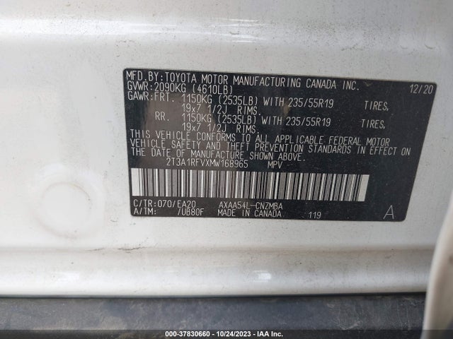 Toyota Rav4 Xle Premium 2021 2T3A1RFVXMW168965 Image 9