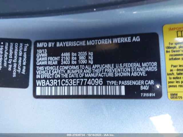 BMW 435i 2014 WBA3R1C53EF774096 Image 9