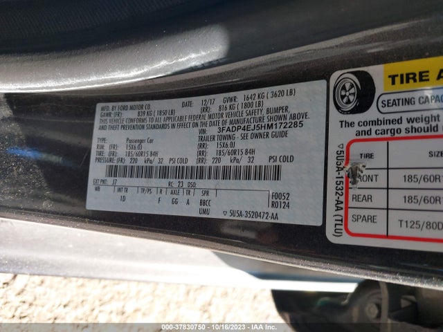 Ford FIESTA SE 2017 3FADP4EJ5HM172285 Image 9