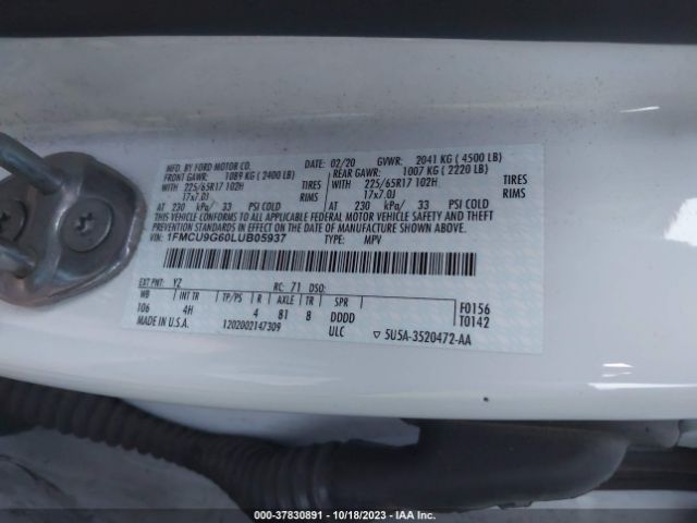 1FMCU9G60LUB05937 Ford ESCAPE SE