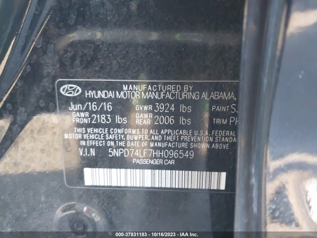 Hyundai ELANTRA SE 2017 5NPD74LF7HH096549 Image 9