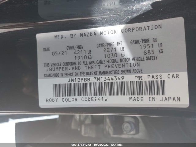 Mazda Mazda3 Sedan Select 2021 JM1BPBBL7M1344349 Image 9