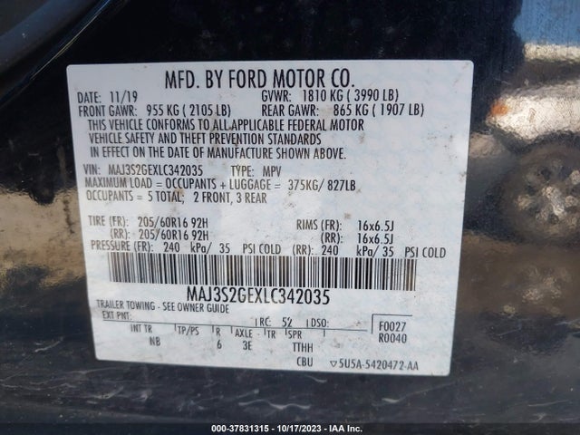 Ford Ecosport Se 2020 MAJ3S2GEXLC342035 Image 9