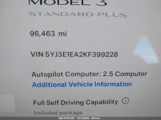 5YJ3E1EA2KF399228 Tesla Model 3 Range