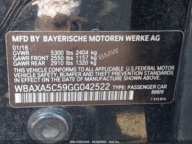 WBAXA5C59GG042522 BMW 535d