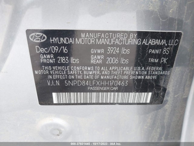 Hyundai ELANTRA SE 2017 5NPD84LFXHH170463 Image 9