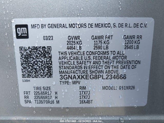Chevrolet EQUINOX LT 2023 3GNAXKEG8PL234666 Image 9