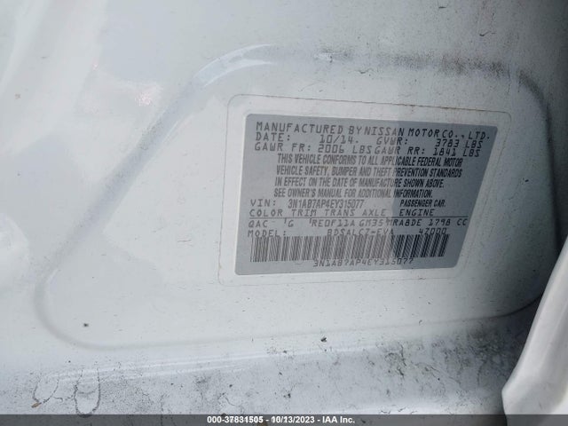 Nissan SENTRA S 2014 3N1AB7AP4EY315077 Image 9