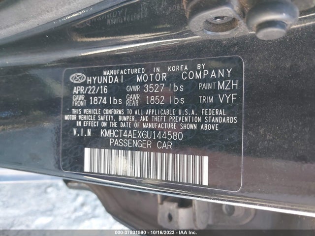 Hyundai ACCENT SE 2016 KMHCT4AEXGU144580 Image 9