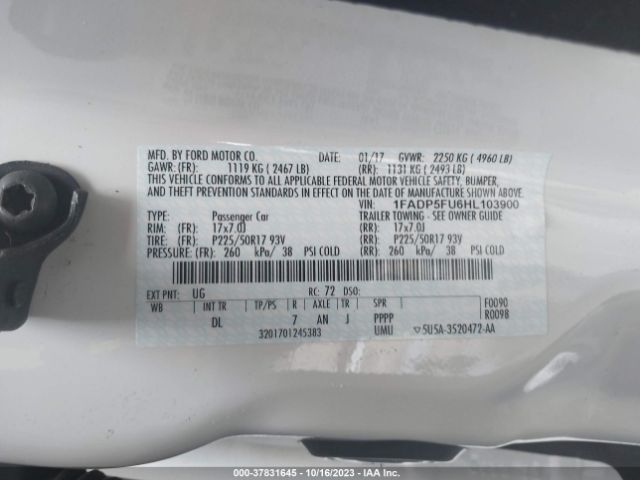 1FADP5FU6HL103900 Ford C-max Energi Titanium
