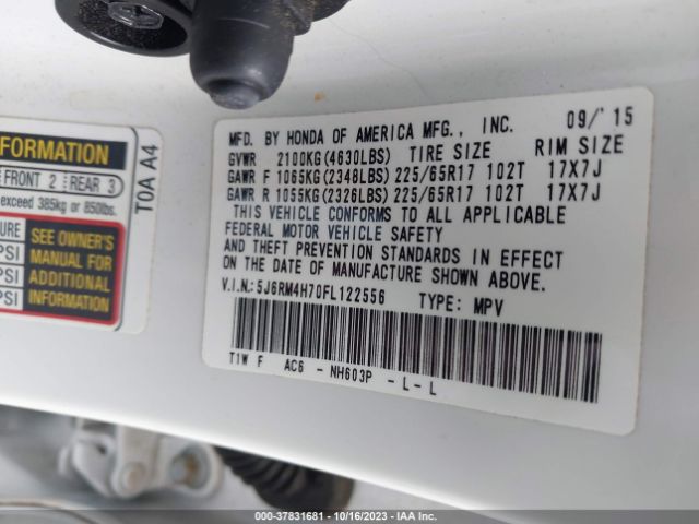 5J6RM4H70FL122556 Honda Cr-v Ex-l
