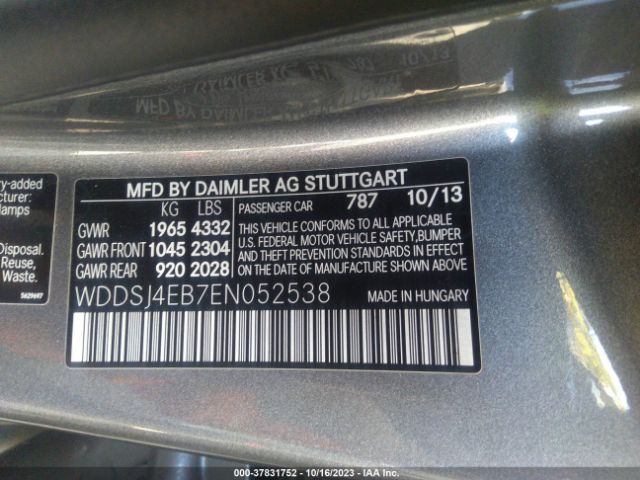 WDDSJ4EB7EN052538 Mercedes-Benz Cla-class Cla 250