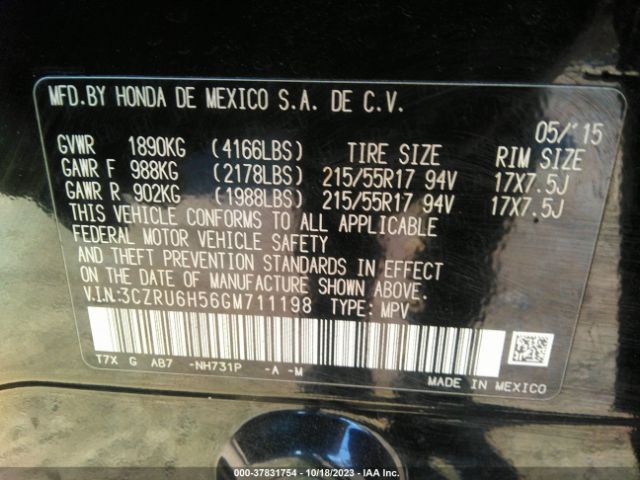 3CZRU6H56GM711198 Honda HR-V EX