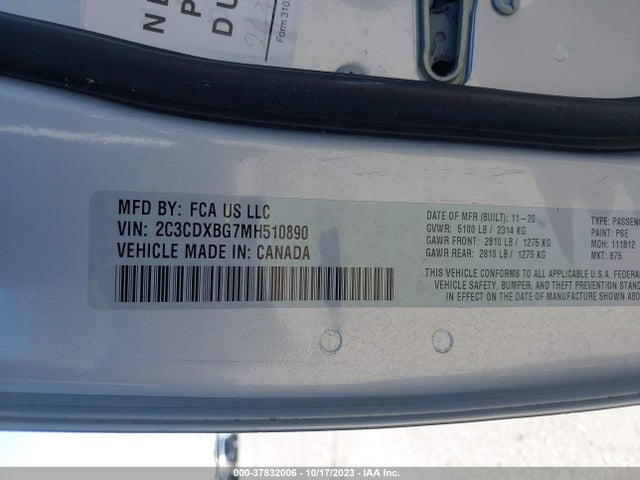 Dodge Charger Sxt 2021 2C3CDXBG7MH510890 Image 9