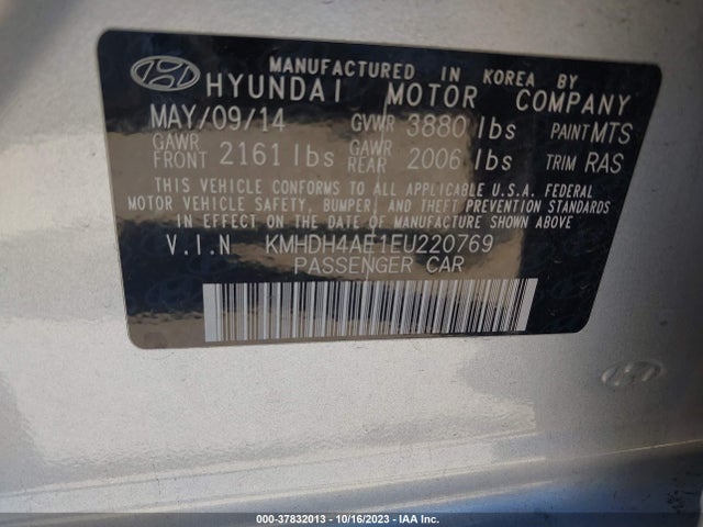 Hyundai ELANTRA SE 2014 KMHDH4AE1EU220769 Image 9