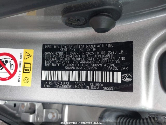 Lexus ES 350 2016 58ABK1GG4GU021517 Image 9