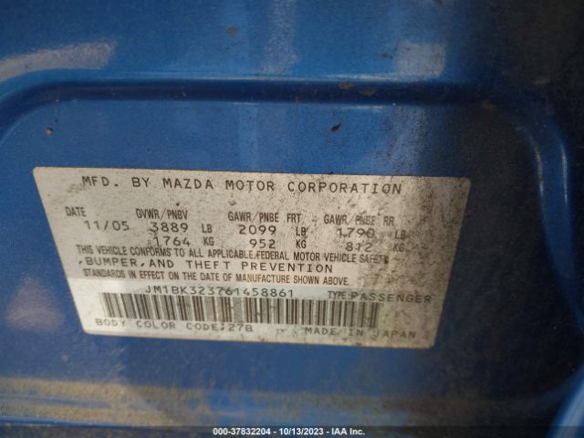 2006 MAZDA MAZDA3 JM1BK323761458861 Photo 8