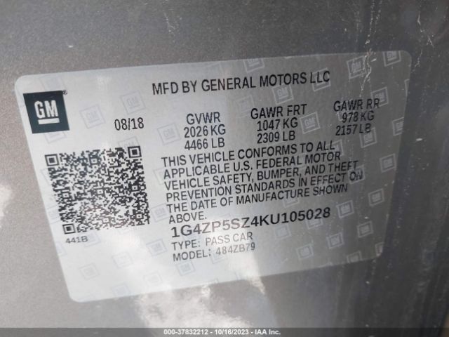 1G4ZP5SZ4KU105028 Buick Lacrosse Essence