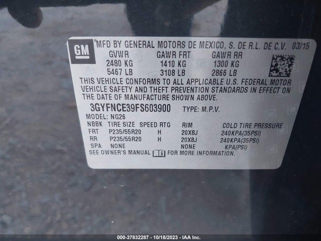 3GYFNCE39FS603900 Cadillac Srx Performance Collection