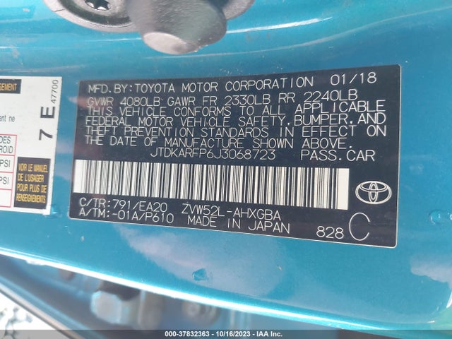 Toyota Prius Prime Premium 2018 JTDKARFP6J3068723 Image 9