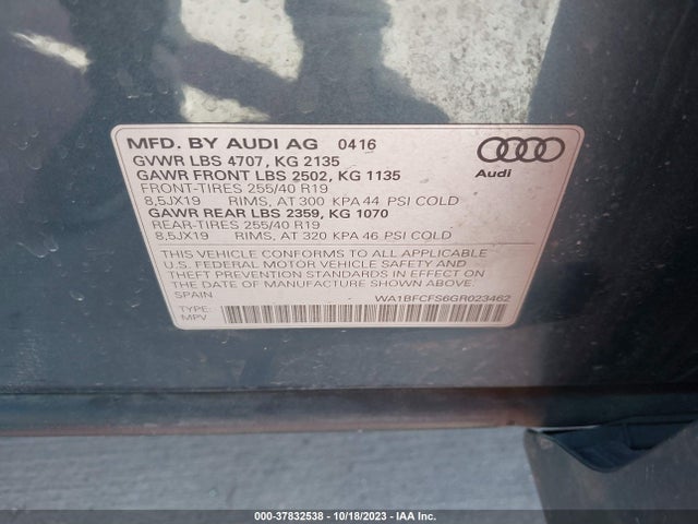 WA1BFCFS6GR023462 Audi Q3 Premium Plus