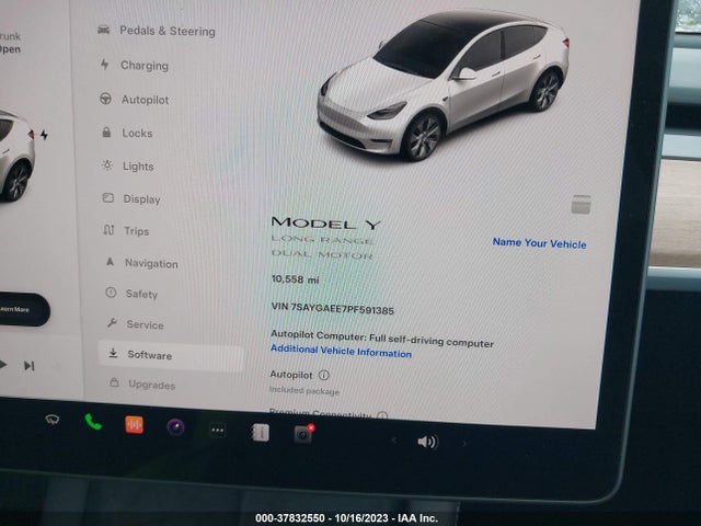 2023 TESLA MODEL Y LONG RANGE VIN: 7SAYGAEE7PF591385