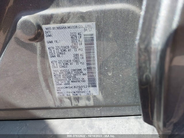 Nissan Rogue Sl 2017 5N1AT2MV1HC826052 Image 9