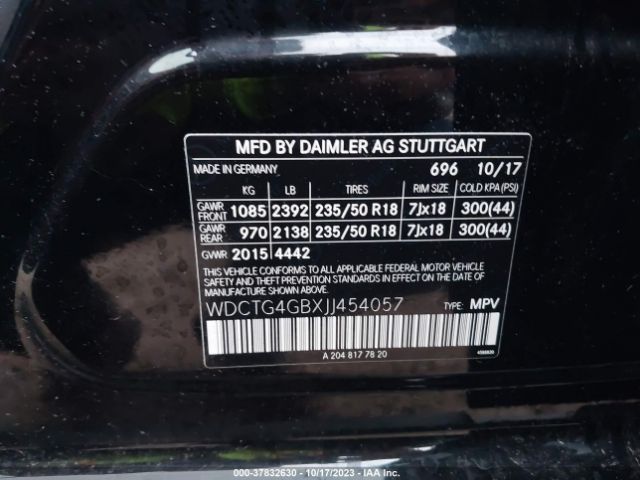 WDCTG4GBXJJ454057 Mercedes-Benz Gla Gla 250